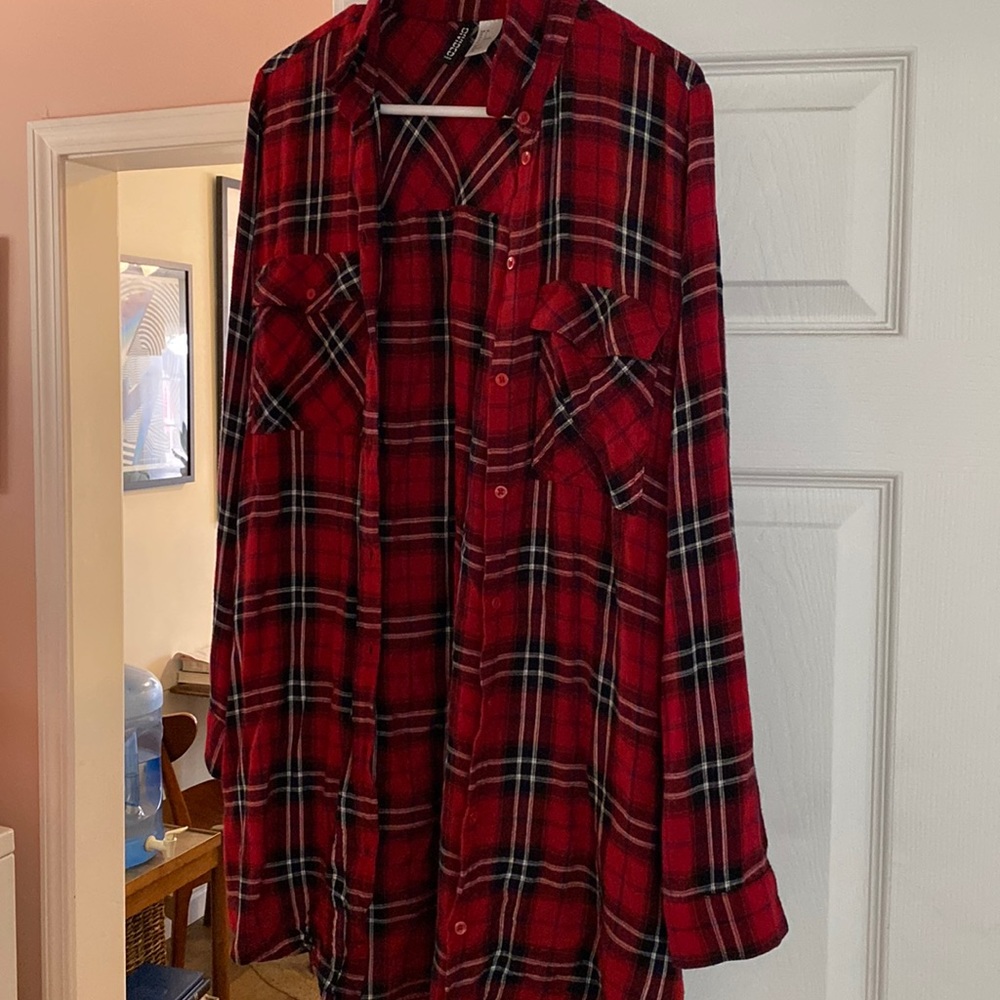 Divided Brand light flannel shirt. Extra long.